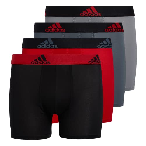 adidas Boys' Kids Performance Boxer Briefs Underwear (4-Pack), Scarlet Red/Black/Grey, X-Large, 979413 von adidas