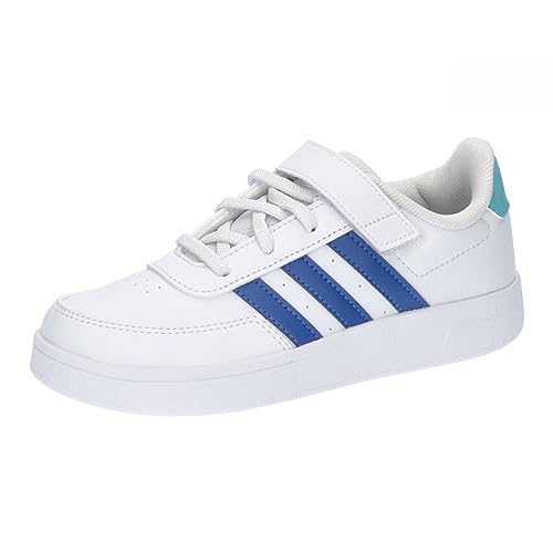 adidas Breaknet Lifestyle Court Elastic Lace and Top Strap Shoes Schuhe-Hoch, FTWR White/Team royal Blue/Light Aqua, 30.5 EU von adidas