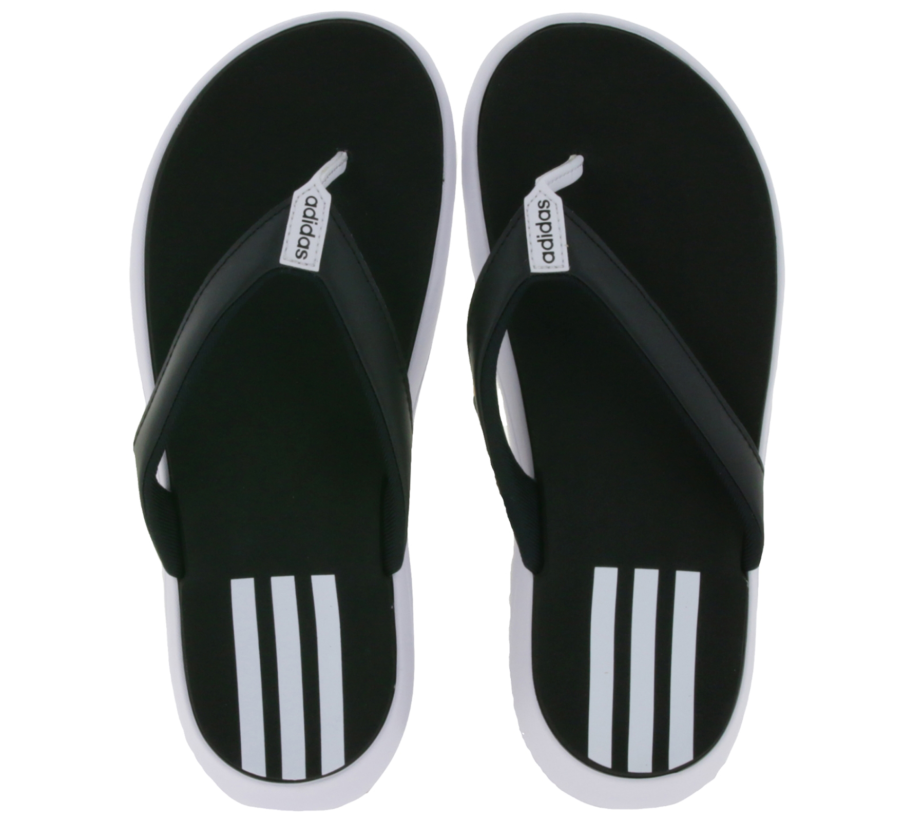 adidas COMFORT Zehen-Trenner zeitlose Sommer-Sandalen mit weißen Akzenten Badelatschen FY8656 Schwarz/Weiß von adidas