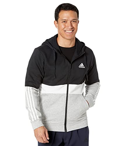 adidas Color-Block Full Zip Hoodie Black/White MD von adidas