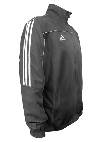 adidas Combat Sports Trainingsjacke, 3 Streifen, 100 % Polyester, langärmelig, Grau / Weiß, Größe M von adidas