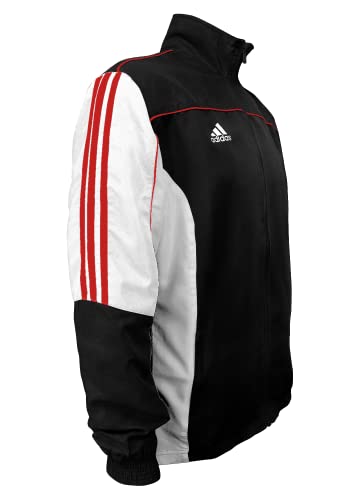 adidas Combat Sports Trainingsjacke, 3 Streifen, 100 % Polyester, langärmelig, Schwarz, Rot, Weiß, Größe M (US) von adidas