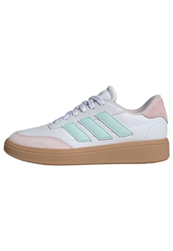 adidas Courtblock Leder Turnschuhe weiß von adidas