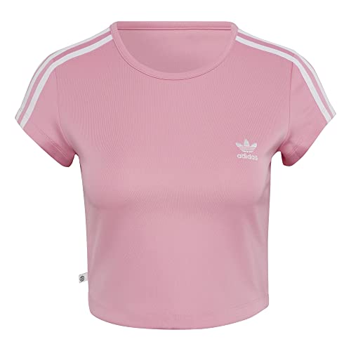 adidas Cropped 3 Stripes Women Shirt (34, pink) von adidas