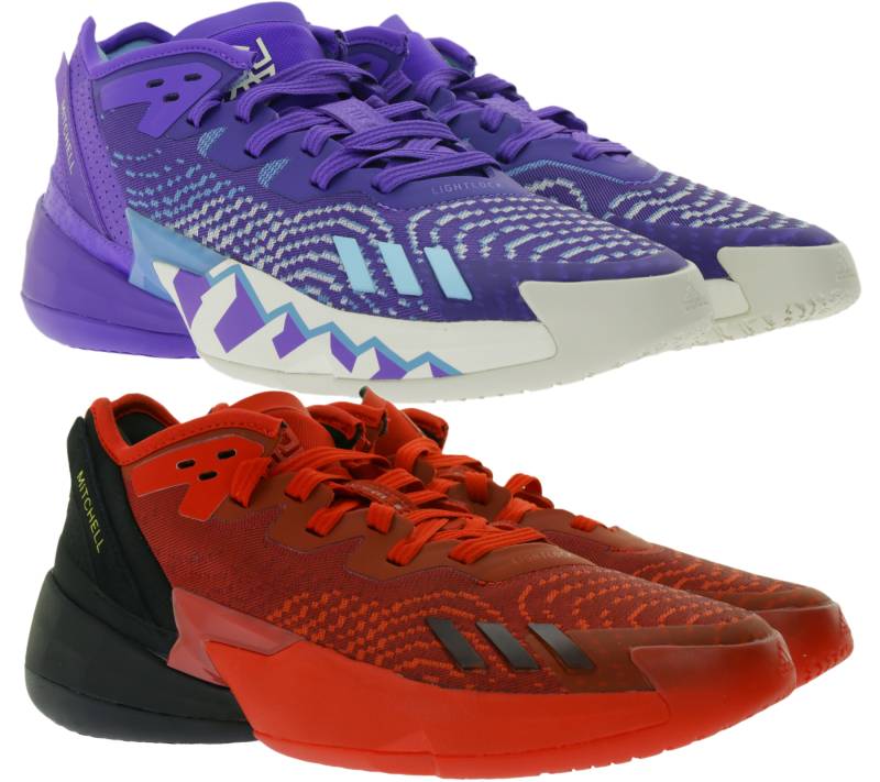 adidas D.O.N. Issue 4 Basketball-Schuhe nachhaltige Donovan Mitchell Style Hallen-Schuhe mit Bounce Sohle HR0710 in Violett oder GX6886 in Rot von adidas
