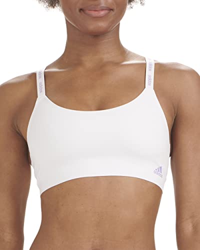 adidas Damen Active Micro Flex Lounge, kabellos, nahtlos Gepolsterter BH, Dash Grey/Light Purple, Large von adidas