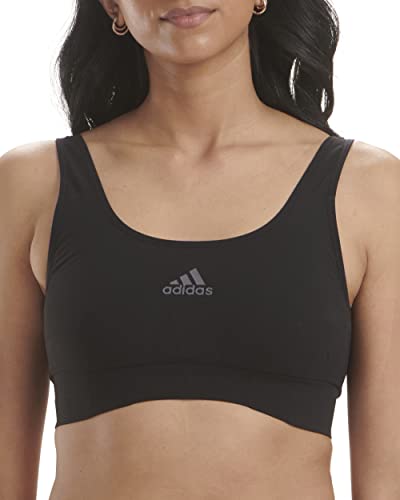 adidas Damen Active Micro Stretch Seamless Wireless Lounge Gepolsterter BH, Undurchsichtige, Schwarz, Large adidas Damen Active Micro Stretch Seamless Wireless Lounge Gepolsterter BH, Undurchsichtige, Schwarz, Large von adidas