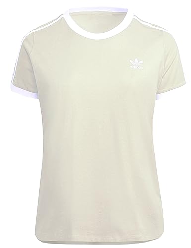 adidas Damen Adicolor Classics T-Shirt 3-Streifen Trefoil (Plus Size) (as3, Alpha, 3X_l, Plus, Regular, beige (Wonder White)) von adidas