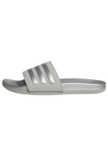 adidas Damen Adilette Comfort Slippers, Grey Two/Silver met./Grey Two, 39 EU von adidas