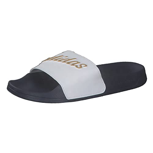 adidas Damen Adilette Shower Slide Sandal, FTWR White/Gold met./Shadow Navy, 42 EU von adidas