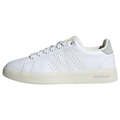 adidas Damen Advantage Premium Sneakers, Weiß/Gelb/Grün, 36 2/3 EU von adidas