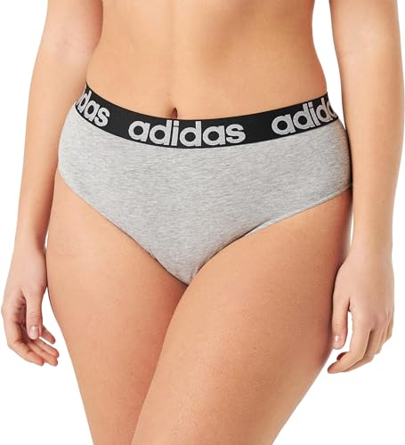 adidas Damen Sport Cotton Logo Bikini Slip-4A1H92 Slip, Heather Grey, L von adidas