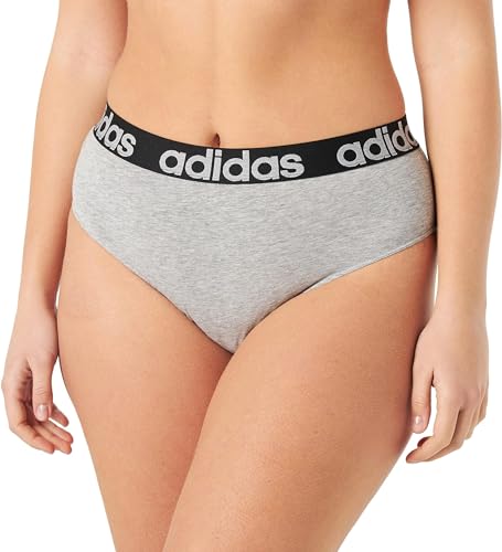 adidas Damen Sport Cotton Logo Bikini Slip-4A1H92 Slip, Heather Grey, XL von adidas