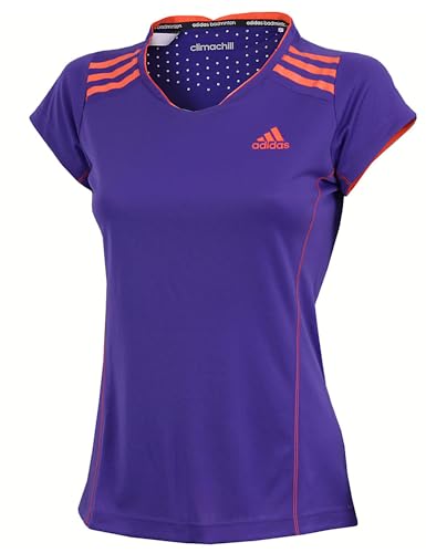 adidas Damen Climachill Shirt Badminton Sportshirt (Night Flash-solar red, XS) von adidas