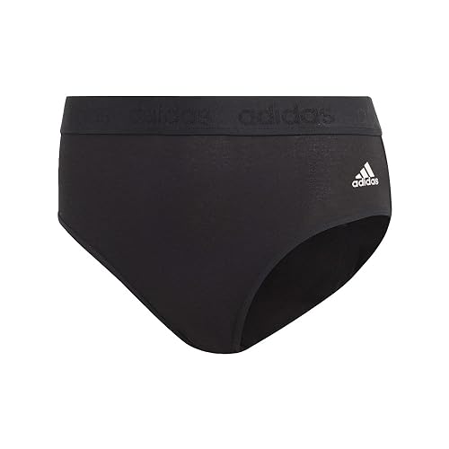 adidas Damen Comfort Flex Scoop Set aus Baumwolle Unterwäsche im Bikini-Stil, schwarz/schwarz, Large (2er Pack) von adidas