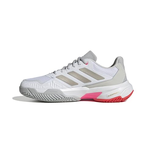adidas Damen Courtjam Control 3 Tennis Shoes Tennisschuhe, Cloud White/Iron Metallic/Lucid Red von adidas