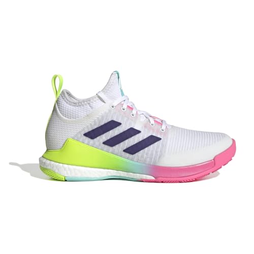 adidas Damen Crazyflight Mid Sneaker, White Team Collegiate Purple Flash Aqua, 45 1/3 EU von adidas