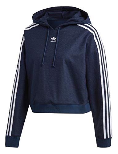 adidas Damen Cropped Kapuzenpullover Blau, 40 von adidas