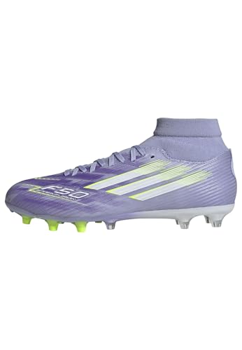 adidas Damen F50 SPARKFUSION League W Mid Firm Artificial Ground Football Boots Fußballschuhe, Violet Tone/Lucid Lemon/Purple Rush, 44 2/3 EU von adidas