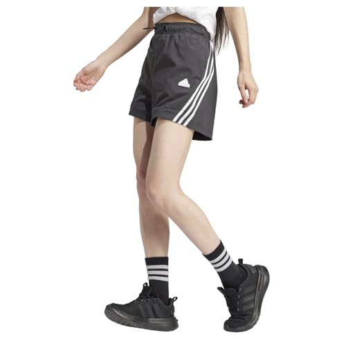 adidas Damen Future Icons 3-Stripes Woven Shorts, Schwarz, Groß von adidas