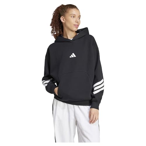 adidas Damen Future Icons Three Stripes Hoodie Kapuzenpullover, Schwarz, XL von adidas