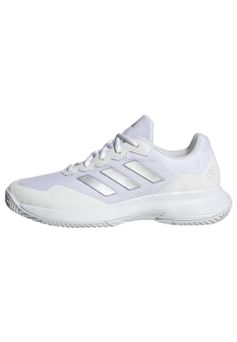 adidas Damen Gamecourt 2.0 Tennis Shoes Sneaker, FTWR White/Silver met./FTWR White, 42 2/3 EU von adidas