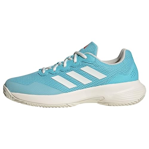 adidas Damen Gamecourt 2.0 Tennis Shoes Sneakers, Light Aqua/Off White/Bright red, 42 EU von adidas