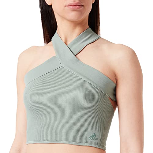 adidas Damen Halter Bralette Unterwäsche, Olive Green, M von adidas