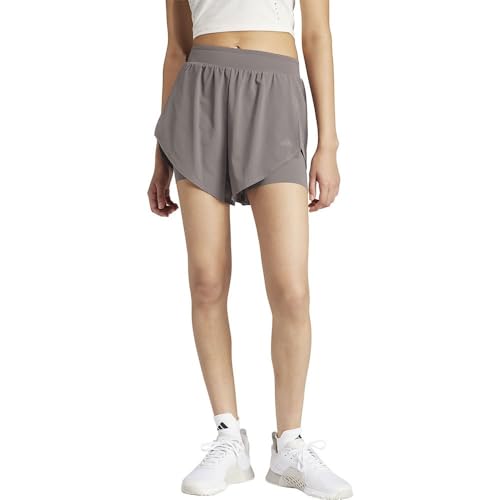 adidas Damen IT7435 D4T HIIT 2IN1SH Shorts, Grau, XL von adidas