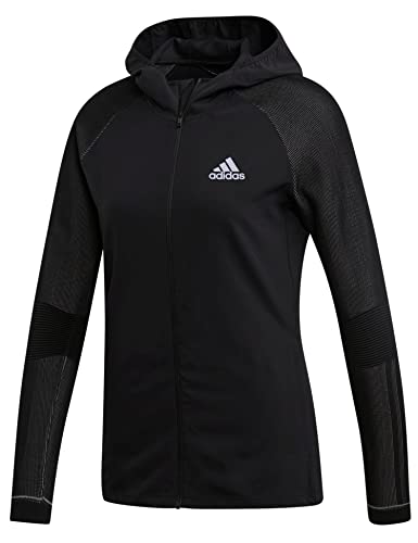 adidas Damen Laufjacke Running Jacke mit Kapuze Hoody (S, schwarz) von adidas