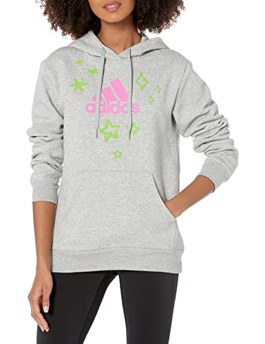 adidas Damen M dchen On The Run Graphic Hoodie, Medium Grey Heather, 3XL Gro e Gr en von adidas