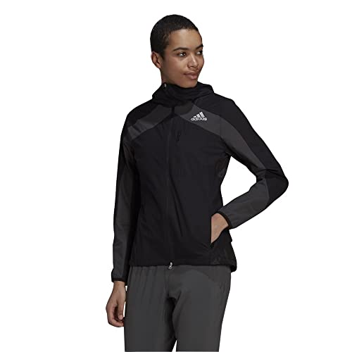 adidas Damen Marathon JKT W Jacke, Schwarz/Grau, M von adidas