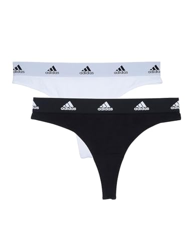 adidas Damen Multipack Thong (2pk) Tangahöschen, Black/Medium Heather Grey, L von adidas