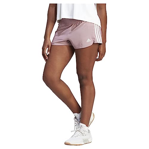 adidas Damen Pacer 3s WVN Short, Orqmar/Weiß, S von adidas