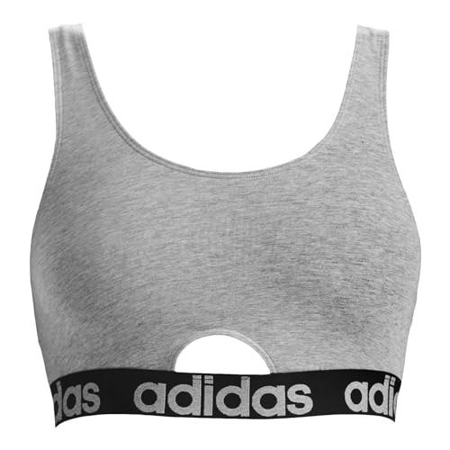 adidas Damen Scoop Bralette Bustier, Heather Grey, L von adidas