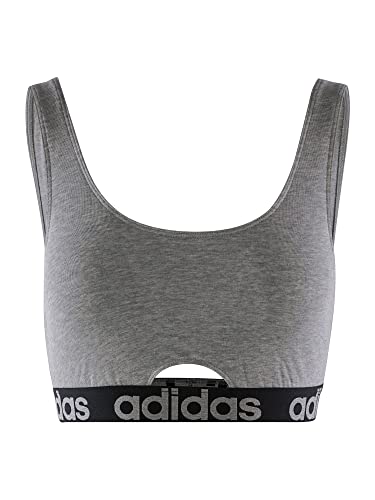 adidas Damen Scoop Bralette-Sport Active Comfort Cotton Bustier, 202 Heather Grey, XS adidas Damen Scoop Bralette-Sport Active Comfort Cotton Bustier, 202 Heather Grey, XS von adidas