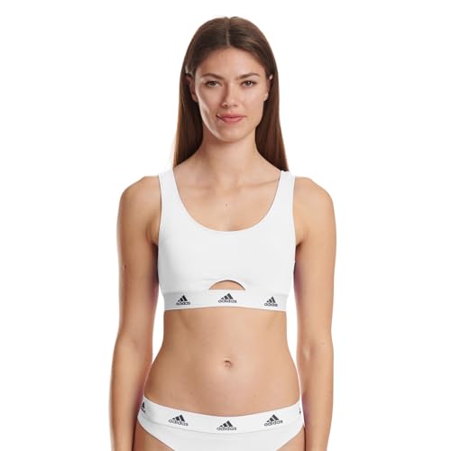 adidas Damen Scoop Bralette Bustier, Weiß, L von adidas