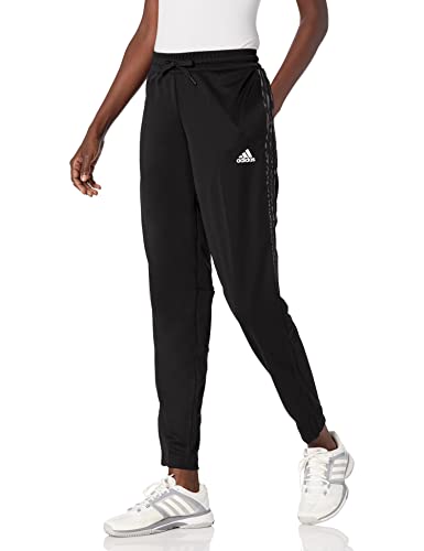 adidas Damen Sereno Aeroready Cut 3-Streifen Slim Tapered Pants, schwarz / grau / weiß, Groß von adidas