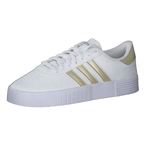adidas Damen Sneaker Court Bold FTWR White/Sandy Beige Met/Grey Two, 38 2/3 von adidas