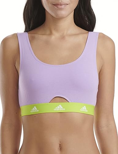 adidas Damen Sport Cotton Logo Scoop Bralette BH, Aquarium, M von adidas