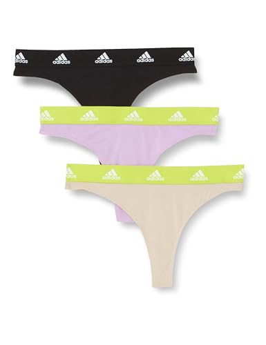 adidas Damen Sport Cotton Logo Thong String (3 Pack) Tangah schen, Sortiert 16, L EU von adidas