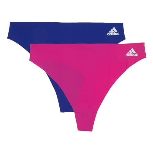 adidas Damen String Tanga Thong Micro Cut Free 2er Pack, Farbe:Mehrfarbig, Artikel:-937 SL Fuchsia/SL Blue, Größe:XL von adidas