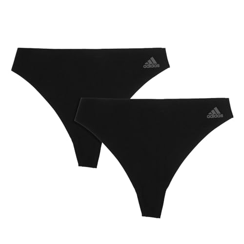 adidas Damen String Tanga Thong Micro Cut Free 2er Pack, Farbe:Schwarz, Artikel:-921 Black/Black, Größe:S von adidas