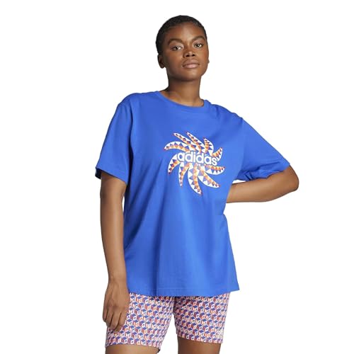 adidas Damen T-Shirt X Farm Graphic, Bold Blue, S von adidas
