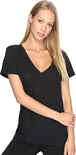 adidas Damen T-Shirt mit tiefem V-Ausschnitt, Damen, schwarz, Small von adidas