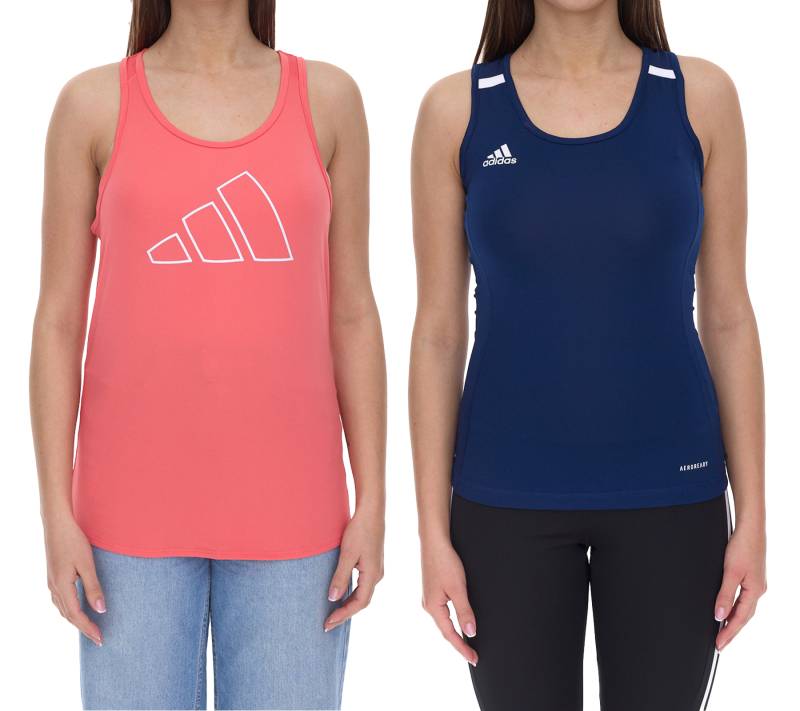 adidas Damen Tank-Top Sport-Shirt Versatile Train Necessi HH8871 in Rosa oder T19 DY8869 in Blau von adidas