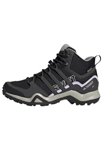 adidas Damen Terrex Swift R2 Mid Gore-tex Wanderschuhe Sneaker, Core Black Solid Grey Purple Tint, 45 1/3 EU von adidas