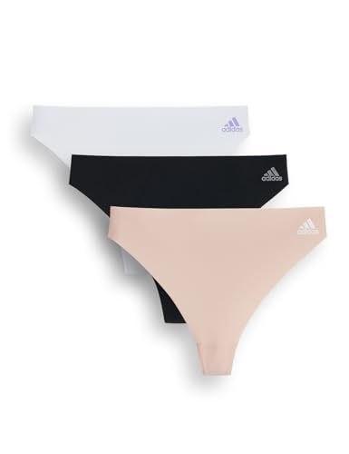 adidas Damen Thong (3pack) Tangahöschen, Schwarz/Grau/Peach, L EU von adidas