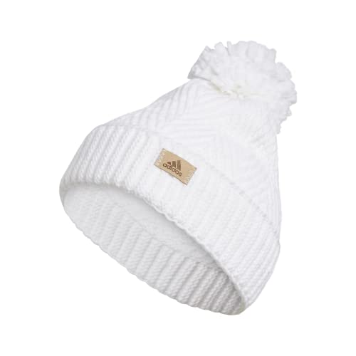 adidas Damen Twilight Ballie Pom Beanie, Weiß/Transparent Onix-Grau, Einheitsgröße von adidas