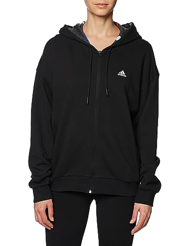 adidas Damen W Bluv Q3 Hd Tt Kapuzenpullover, Schwarz/Casazu/Weiß, L von adidas